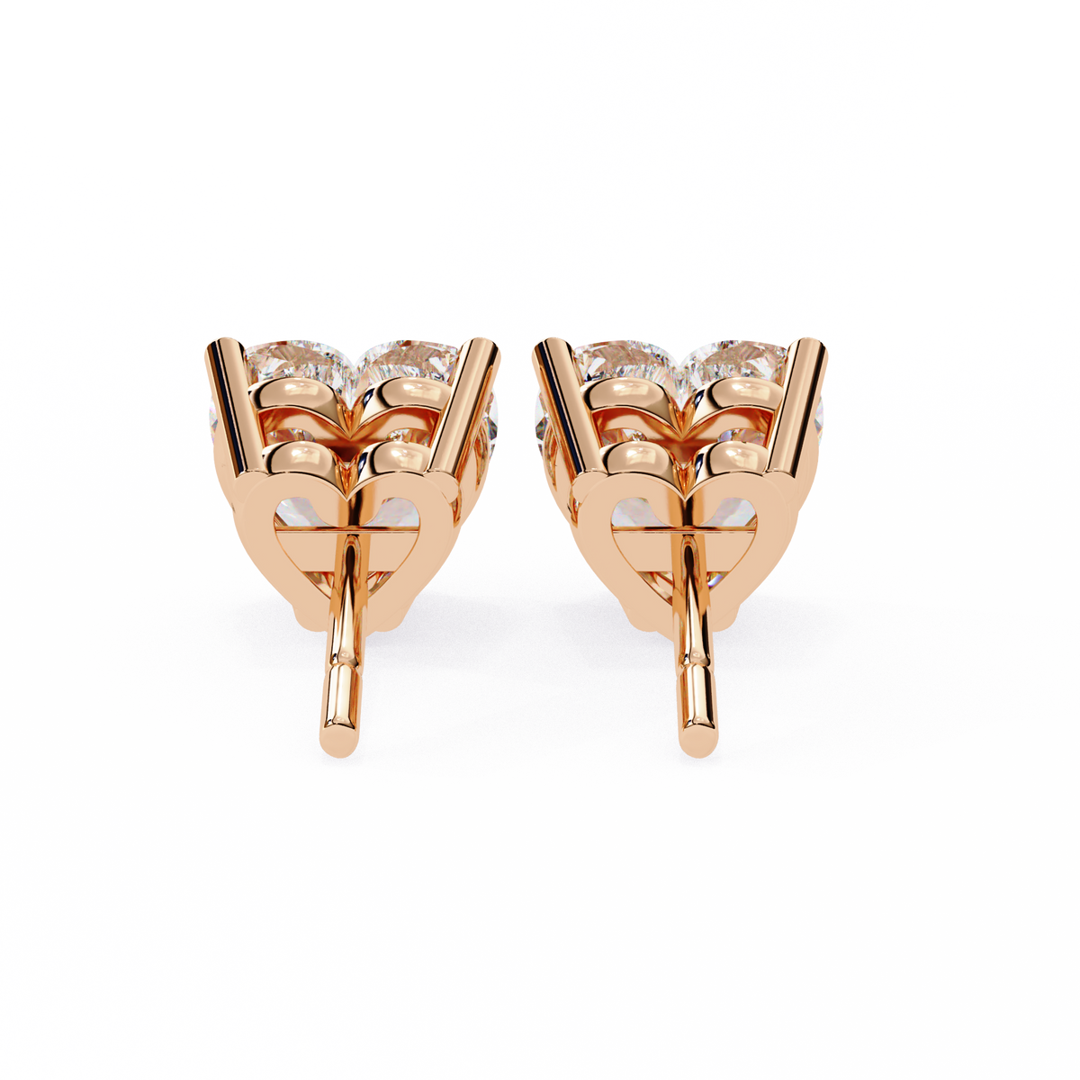 Romantic Brilliant Heart Shaped Moissanite Stud Earrings in Elegant Prong Setting for Timeless Sparkle - View 9