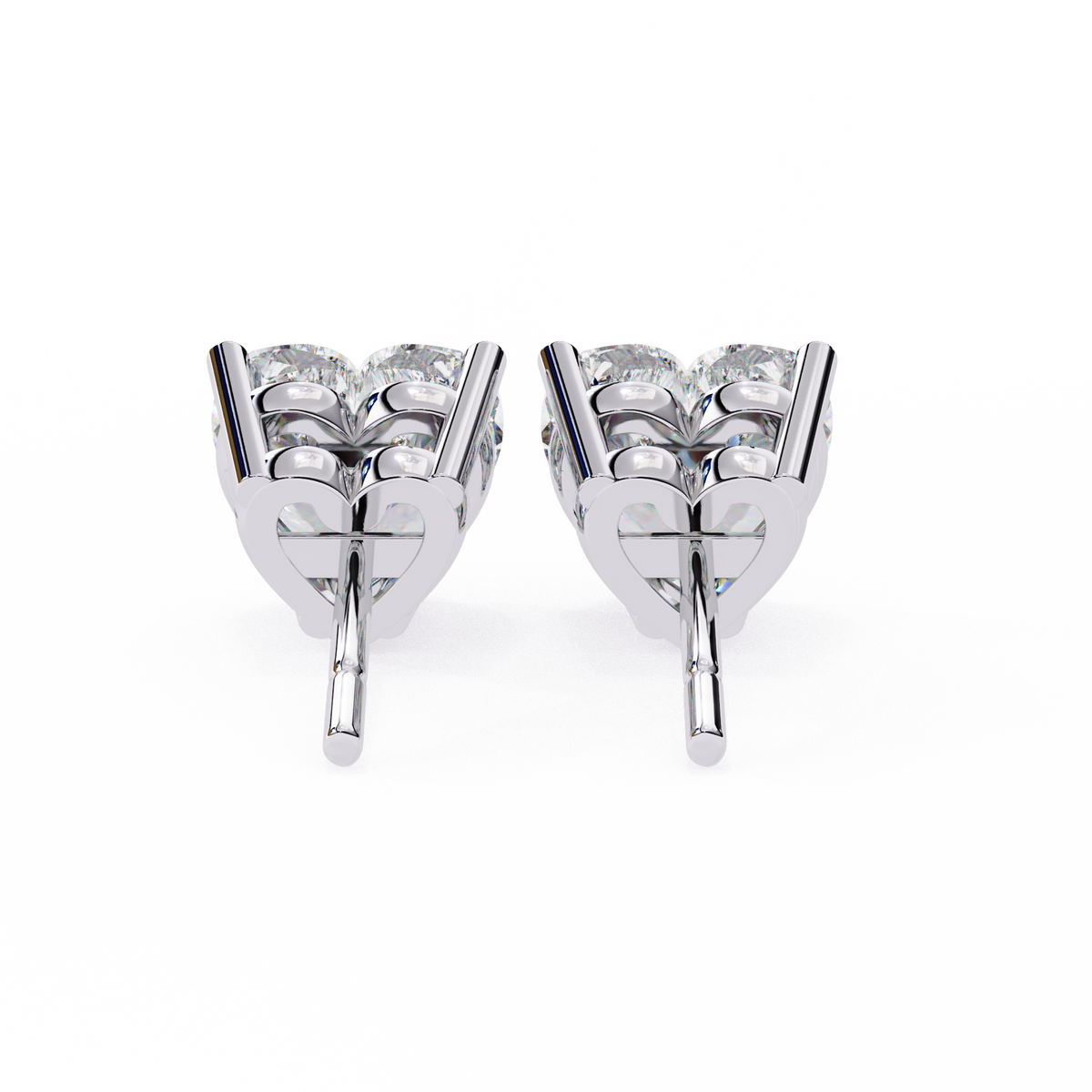Romantic Brilliant Heart Shaped Moissanite Stud Earrings in Elegant Prong Setting for Timeless Sparkle - View 10