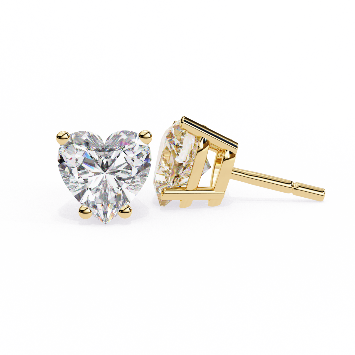 Romantic Brilliant Heart Shaped Moissanite Stud Earrings in Elegant Prong Setting for Timeless Sparkle - View 5