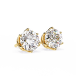 Premium Elegant Six Prong Round Cut Moissanite Diamond Solitaire Earrings for Her - View 2