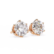 Premium Elegant Six Prong Round Cut Moissanite Diamond Solitaire Earrings for Her - View 3