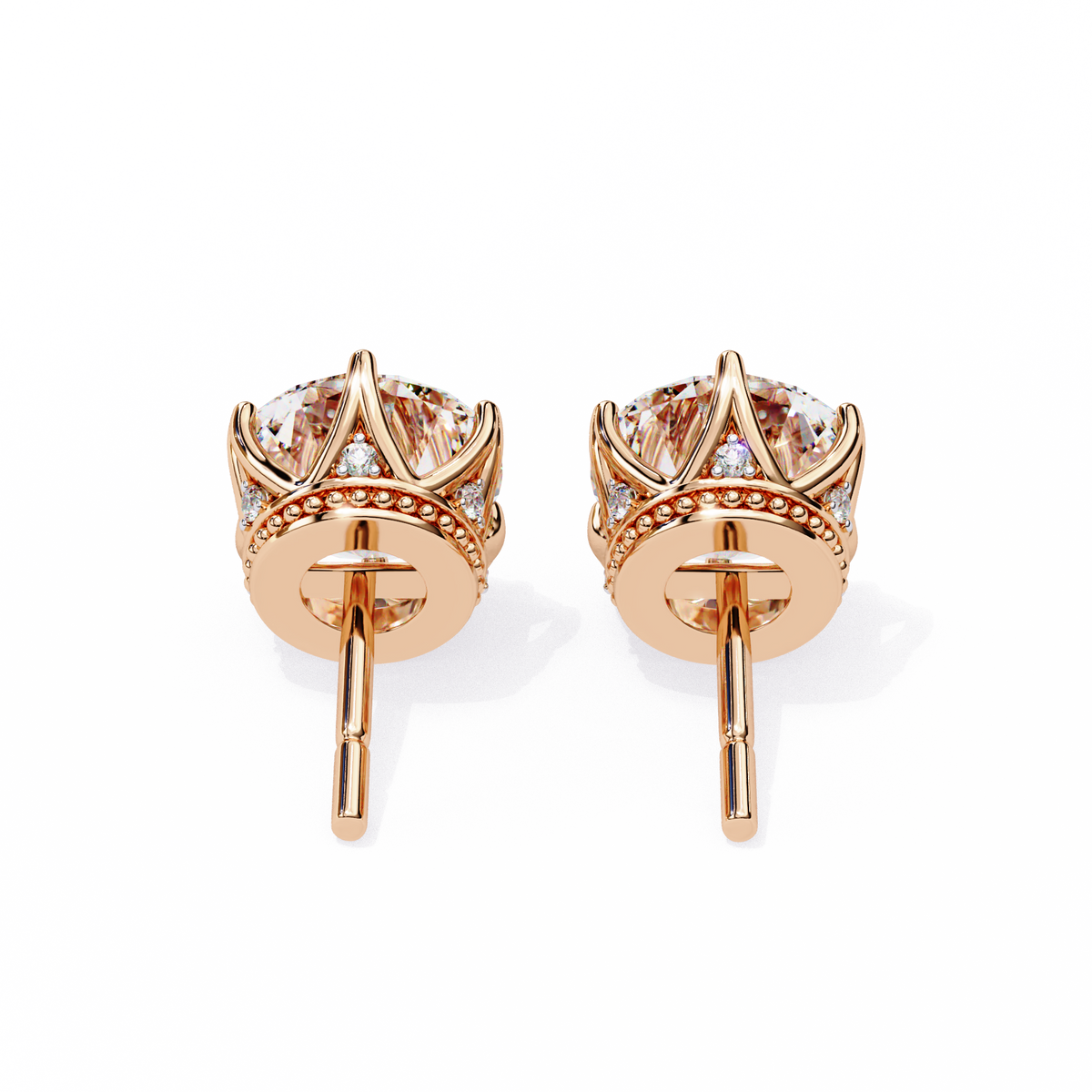 Premium Elegant Six Prong Round Cut Moissanite Diamond Solitaire Earrings for Her - View 9