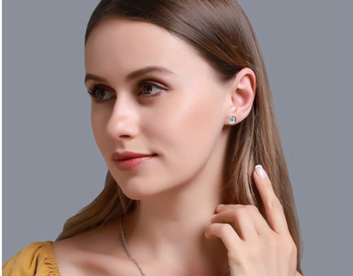 Round Cut Moissanite Diamond Earrings Elevate Your Everyday Look Classy - View 11