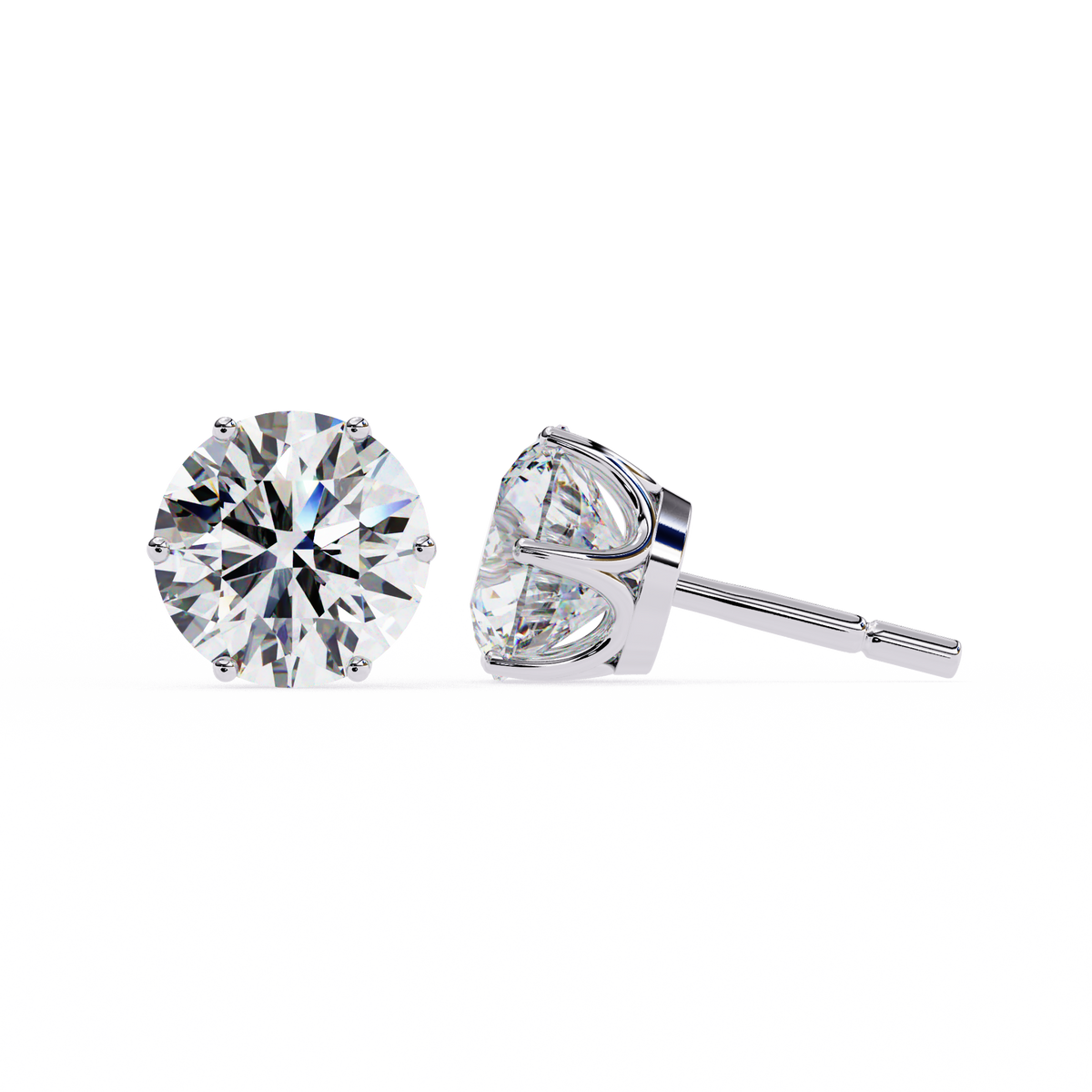 Round Cut Moissanite Diamond Earrings Elevate Your Everyday Look Classy - View 2
