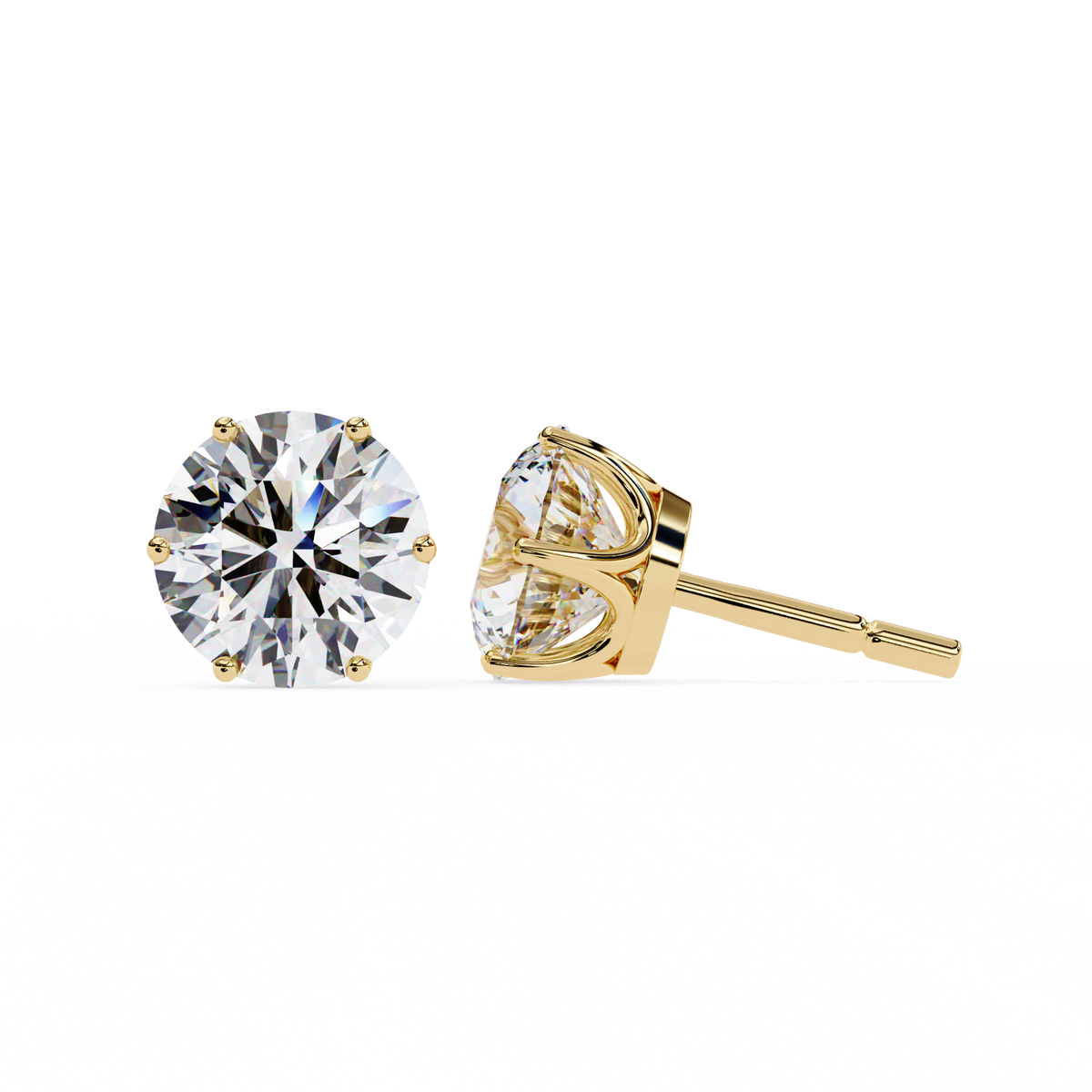 Round Cut Moissanite Diamond Earrings Elevate Your Everyday Look Classy - View 4