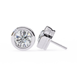 Premium Bezel Set Gold Stud Earrings with Sparkling Round Moissanite Stones for Everyday Luxury - View 7