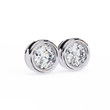 Premium Bezel Set Gold Stud Earrings with Sparkling Round Moissanite Stones for Everyday Luxury - View 4