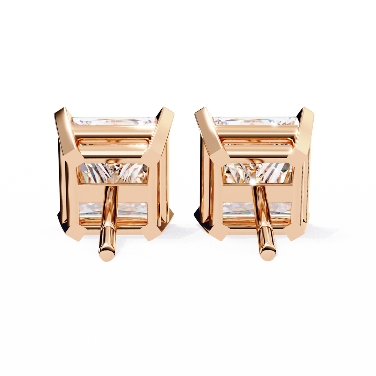 Discover the Beauty of Moissanite Princess Diamond Earrings For Everyday - View 6