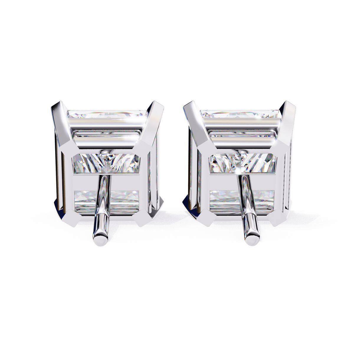 Discover the Beauty of Moissanite Princess Diamond Earrings For Everyday - View 5