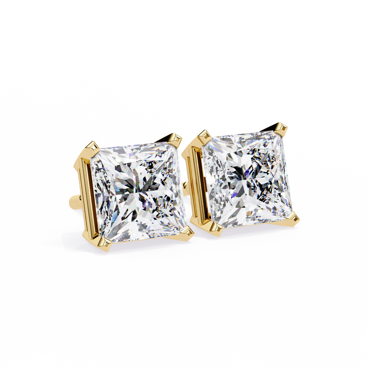 Discover the Beauty of Moissanite Princess Diamond Earrings For Everyday - View 10