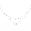 Interlocking Circle Moissanite Diamond Necklace with Double Layered Chain Design - View 7
