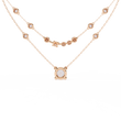 Double Layer Necklace with Round Moissanite Solitaire - View 9