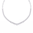 Graduated Round Moissanite Diamond V Necklace - View 10