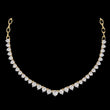 Graduated Round Moissanite Diamond V Necklace