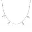 Oval Moissanite Diamond Dangle Chain Necklace - View 10