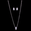 Marquise Cut Lab Grown Diamond Pendant Necklace with Stud Earrings Set