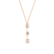 Three Mix Shape Moissanite Diamond Drop Pendant Necklace - View 3