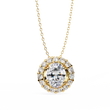 Oval Cut Moissanite Diamond Halo Pendant with Round Accent Stones - View 2