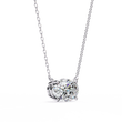 Oval Moissanite Diamond Solitaire Pendant with Four Prong Side Loops Pendant - View 7