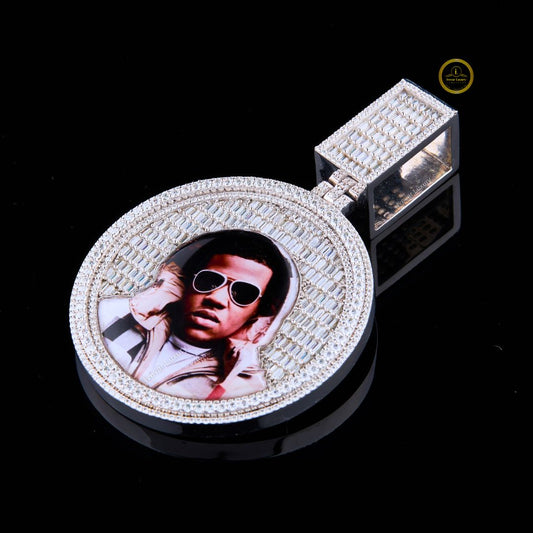 Custom Iced Out Hourglass Pendant - 925 Silver VVS1 Moissanite Spinner By Ivevar