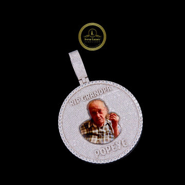 Custom Men’s Moissanite Pendant – 925 Silver Hip Hop Necklace for Grandpa By Ivevar