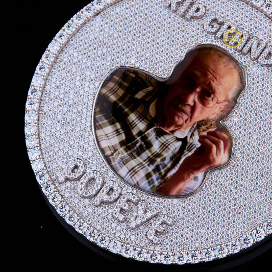 Custom Men’s Moissanite Pendant – 925 Silver Hip Hop Necklace for Grandpa By Ivevar