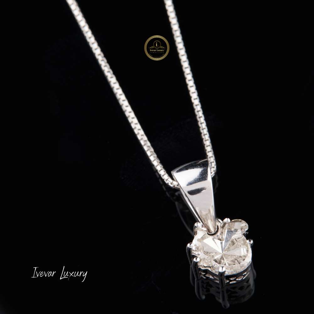 Fancy Cut Lab Grown Diamond Pendant With Tapered Bail Box Chain - View 3