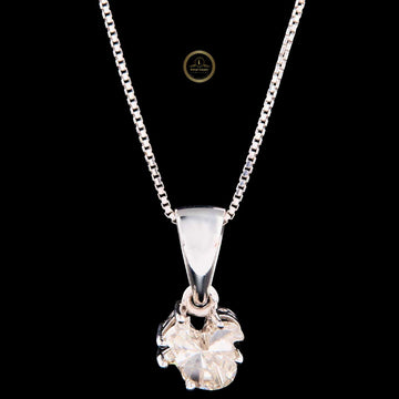 Fancy Cut Lab Grown Diamond Pendant With Tapered Bail Box Chain