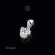 Antique Geometric Cut Moissanite Diamond Solitaire Pendant Fine Box Chain - View 3