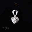 Antique Geometric Cut Moissanite Diamond Solitaire Pendant Fine Box Chain - View 2