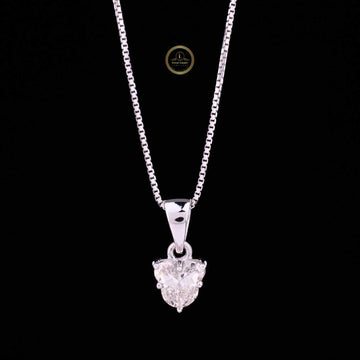 Antique Geometric Cut Lab Grown Diamond Solitaire Pendant Fine Box Chain