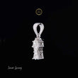 Unique Antique Cut Lab Grown Diamond Drop Pendant With Tapered Bail - View 3