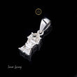 Unique Antique Cut Lab Grown Diamond Drop Pendant With Tapered Bail - View 2