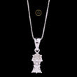 Unique Antique Cut Lab Grown Diamond Drop Pendant With Tapered Bail