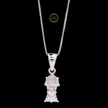 Unique Antique Cut Lab Grown Diamond Drop Pendant With Tapered Bail