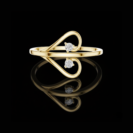 Open Heart Two Lab Diamond Bypass Engagement Ring