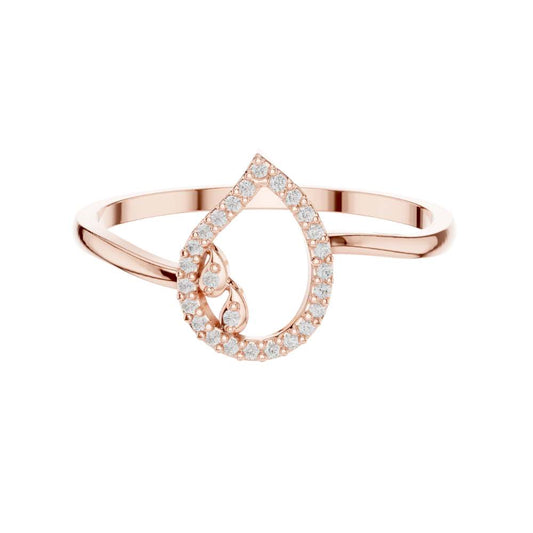 Open Round Cut Pave Lab Grown Diamond Split Band Gold Fashion Ring - View 2