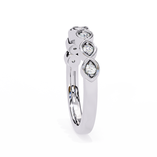 Round Cut Lab Diamond Eternity Wedding Band For Her - View 2