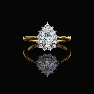 Pear Halo Lab Diamond Cathedral Ring