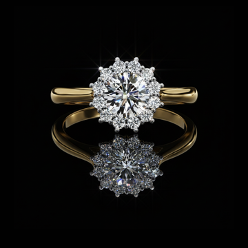 Round Halo Moissanite Diamond Infinity Twist Ring