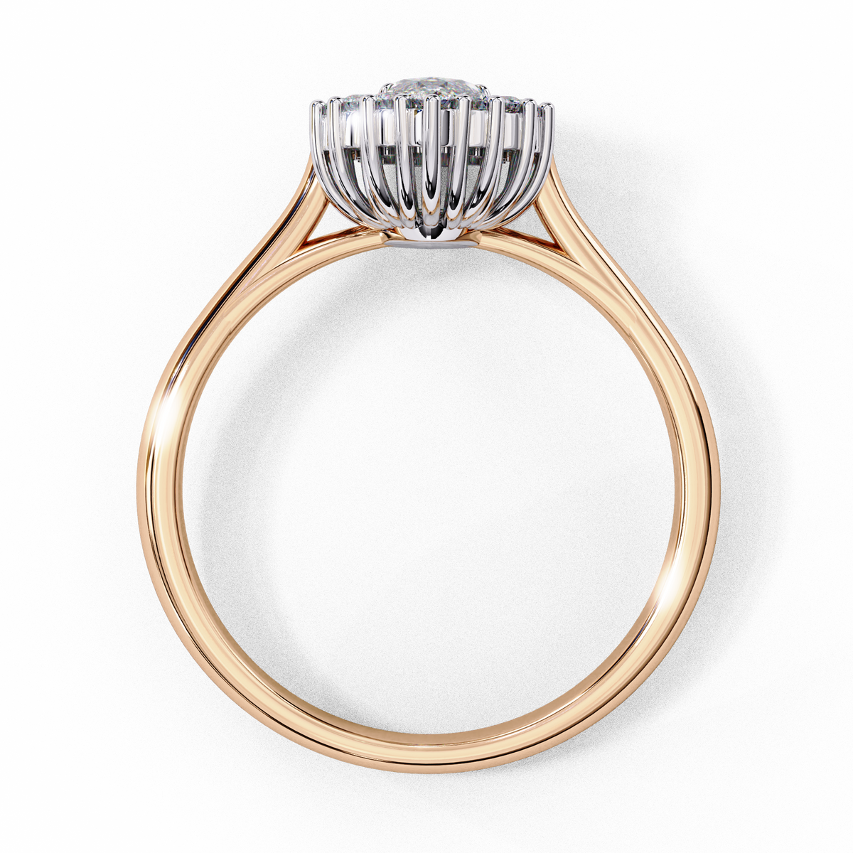 Rose gold ring with a diamond