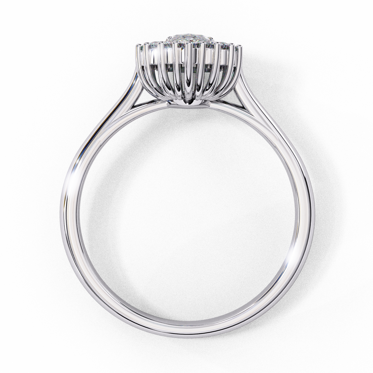 Silver ring with a clear gemstone