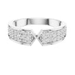 Round Cut Lab Grown Diamond Men's Hourglass Chevron Point Statement Ring - View 3