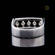 Round Cut Open Frame Floating Moissanite Diamond Statement Band Ring - View 4