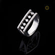 Round Cut Open Frame Floating Moissanite Diamond Statement Band Ring - View 2