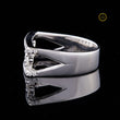 Round Cut Open Frame Floating Moissanite Diamond Statement Band Ring - View 3