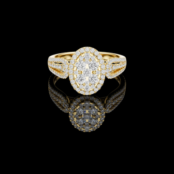 Radiant Shape Lab Grown Diamond Halo Cluster Ring