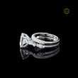 Princess Cut Moissanite Diamond Women's Pave Accent Bridal Ring Set - View 4