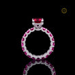 Emerald Cut Pink Moissanite Diamond Full Eternity Gemstone Eternity Band - View 2