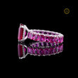 Emerald Cut Pink Moissanite Diamond Full Eternity Gemstone Eternity Band - View 3